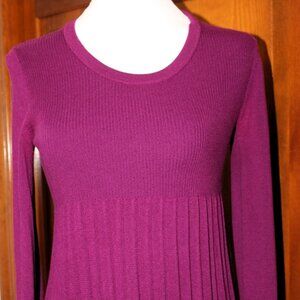 Cute long sleeve knit top, dark fuchsia
